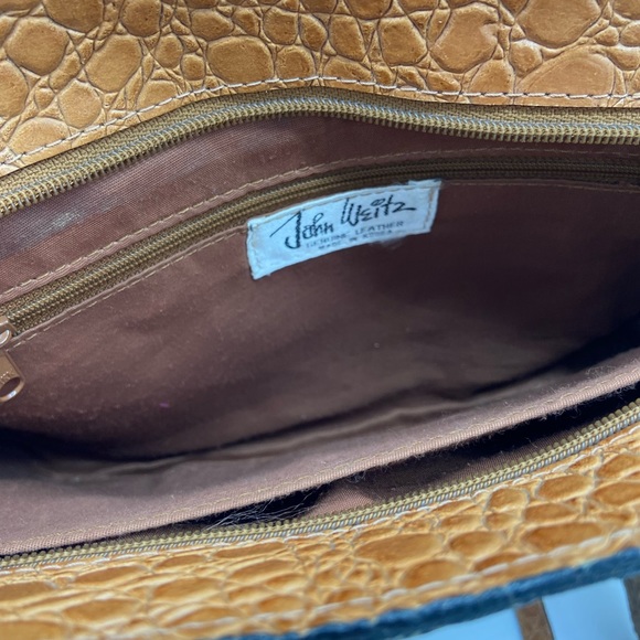 Vintage John Weitz Alligator Embossed Leather Bag - Picture 5 of 9